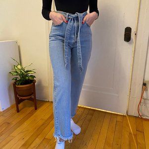 Levi's Ribcage Light Blue High-Rise Tie-Waist Jeans